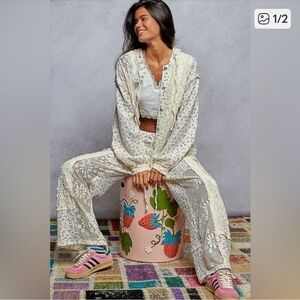 NEW!!! POL Floral Lace Women’s Jogger Set, Sz Large